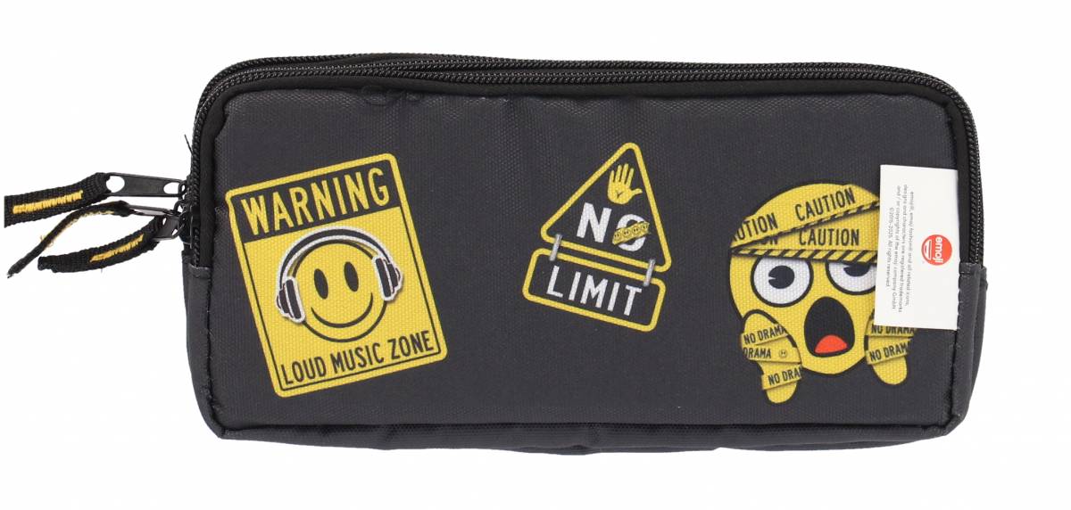 Penar EMOJI CLASIC Etui dreptunghiular 3fermoare Negru